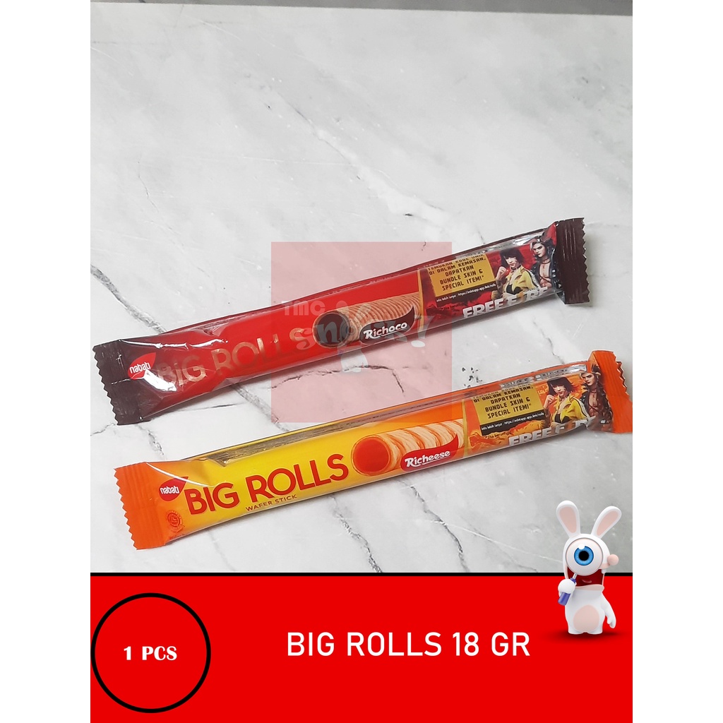 

Nabati BIG ROLLS 18gr (SATUAN) - wafer rolls nabati enak