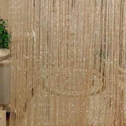 ✭ Tirai benang gold gliter 1x2 meter / tirai pintu / warna GOLD ➫