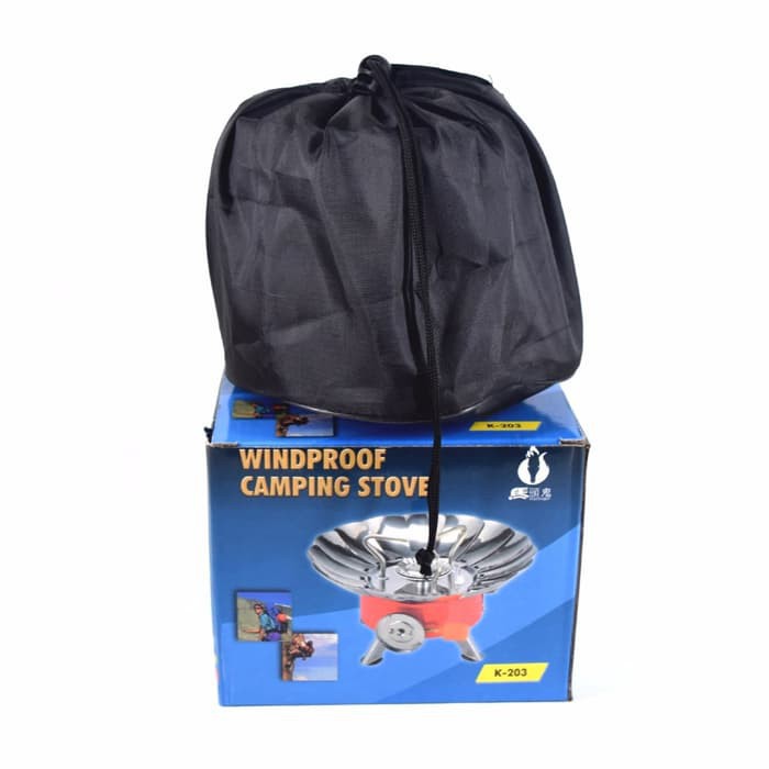 【Bisa COD】 Kompor Camping Portable Mini Windproof Anti Angin ^ Kemah Outdoor Cooking Mawar Windprof