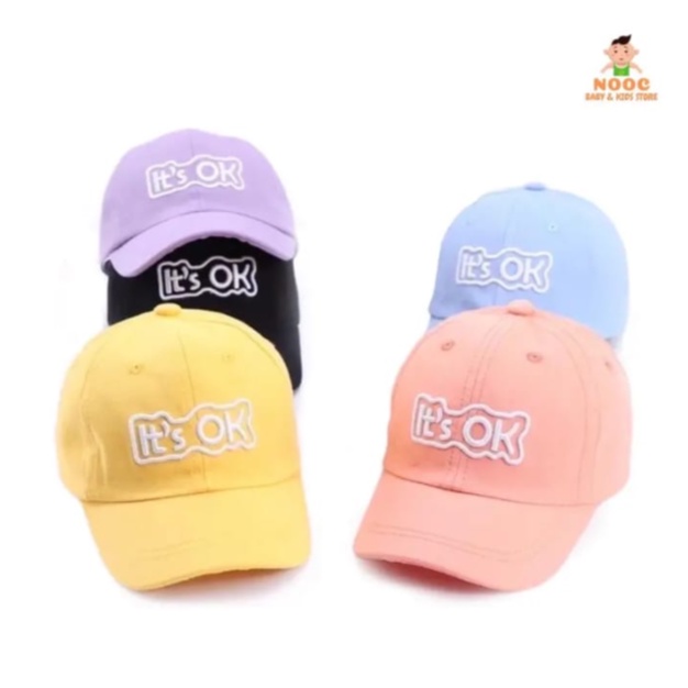 Topi anak It's OK / Topi Ped anak laki laki Perempuan / Topi baseball anak Motif ITS OK