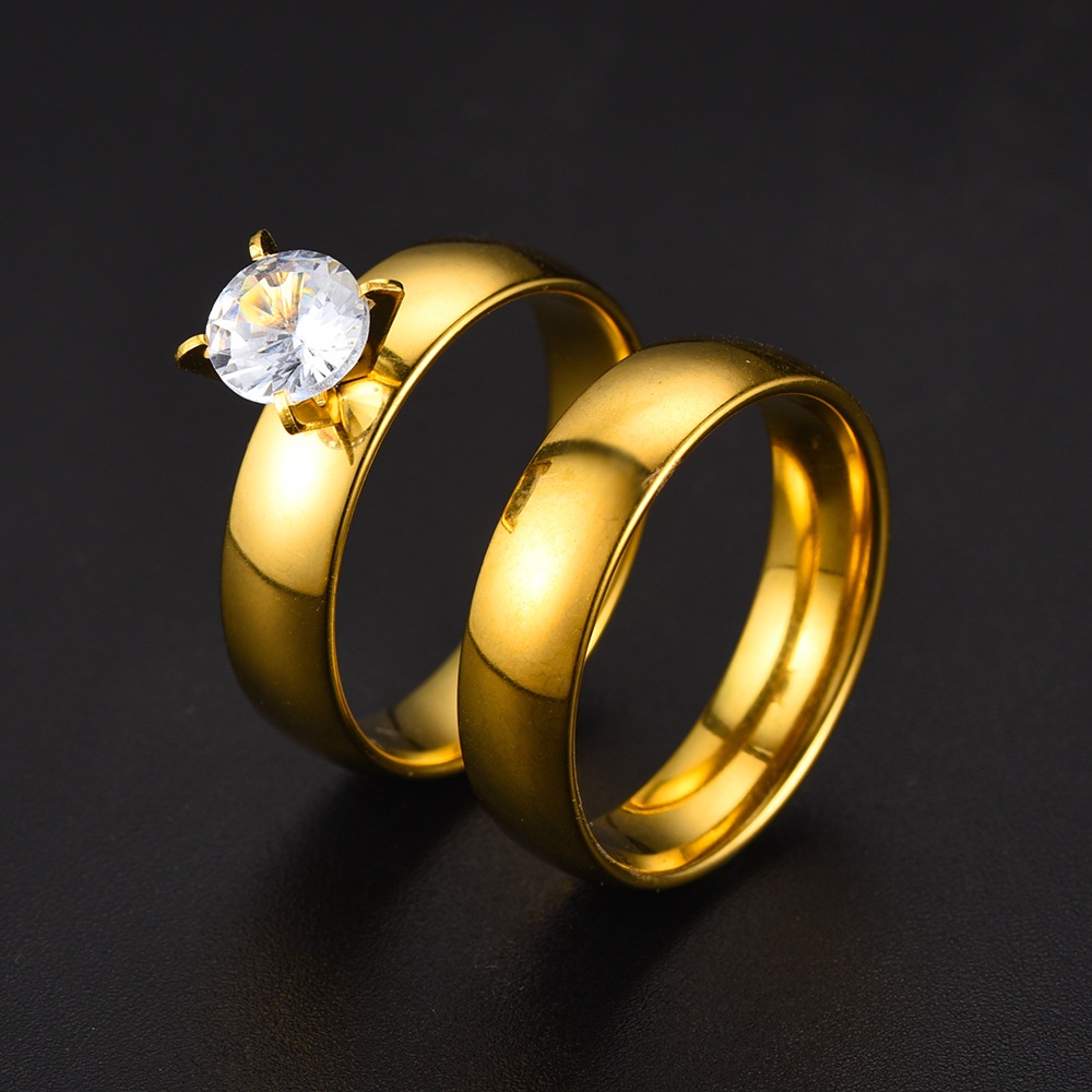 cincin couple mata,Titanium gold motif termurah