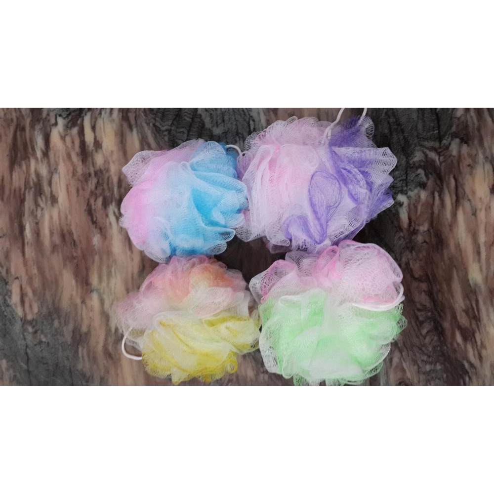 Bath sponge / Spon mandi murah warna-warni 50g