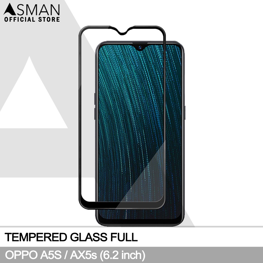 Tempered Glass Full OPPO A5S (6.2&quot;) | Anti Gores Kaca - Hitam