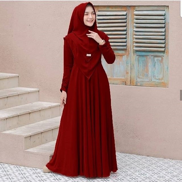 gamis terbaru dress gamis baju gamis wanita baju gamis gamis set Setelan Mayra Plus Jilbab dan Khima