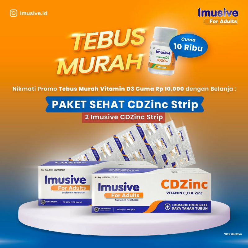 PROMO VITAMIN CDZINC / VITAMIN DAYA TAHAN TUBUH / VITAMIN D3 1000IU /SUPLEMEN MAKANAN / KESEHATAN