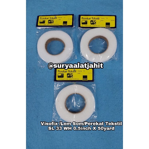 Perekat Visofix SL33 WH 0.5&quot;X50Y pasang Resleting =rp.7.000/pcs