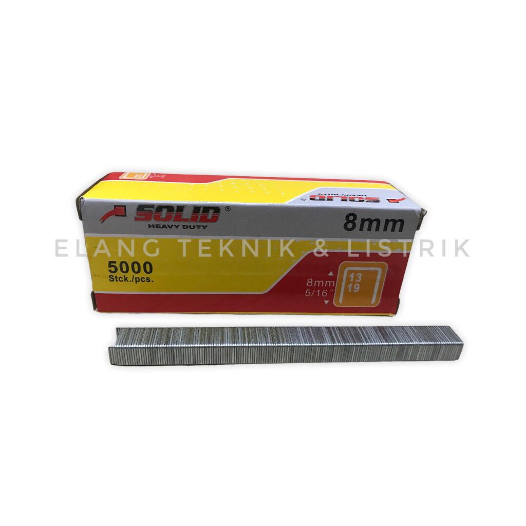 

Solid Isi Staples 13/8 (8mm) / Refill Air Strapler / Gun Tacker 13/8 Ukuran 8mm 5000pcs
