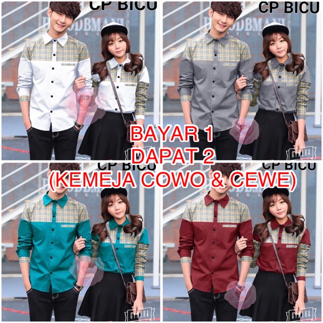 KINKA COUPLE  BICU baju  couple  kemeja  couple  baju  pasangan 