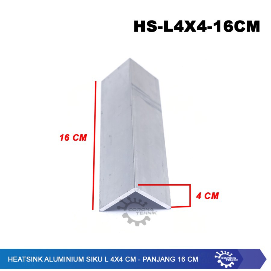 Heatsink Aluminium Siku L 4x4 cm - Panjang 16 cm