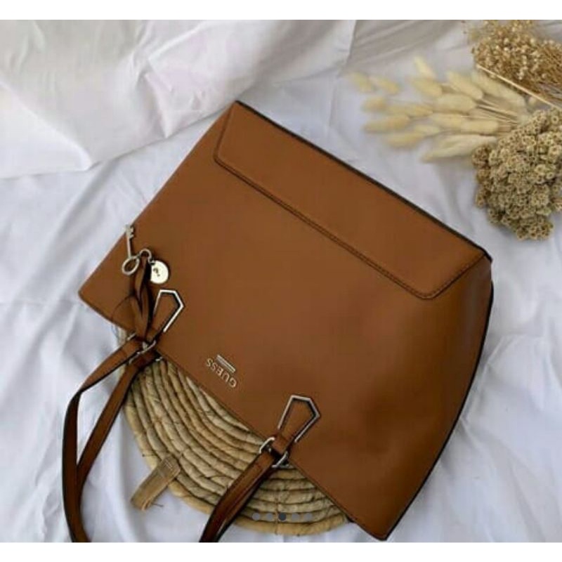 Tas Guess Kamryn Tote Bag - Choco Ori New