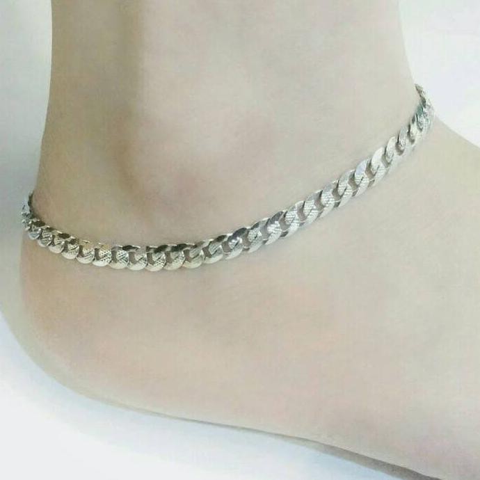 Terbaru Gelang Kaki Dewasa/Perhiasan Gelang Perak Silver 925 Lapis Emas Putih