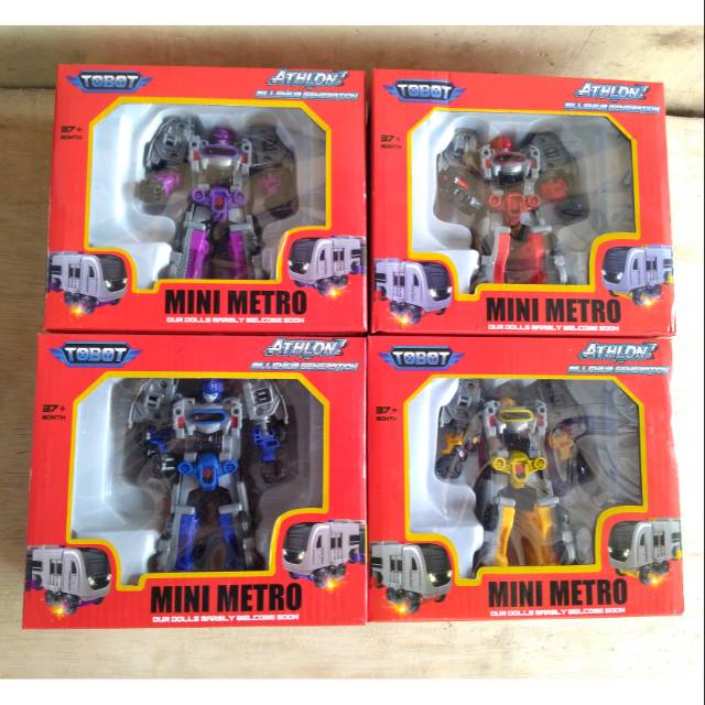 Mainan tobot kereta mini metro 13cm