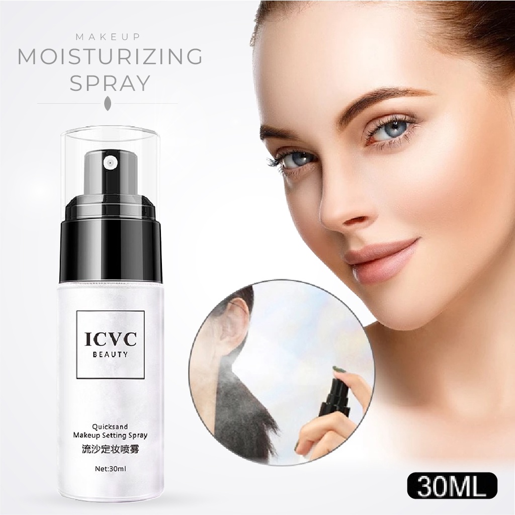 [ BARU ] ICVC Makeup Setting Spray Gliter Import Bottle / Face Mist Setting Spray Make Up Tahan Lama dan Glowing