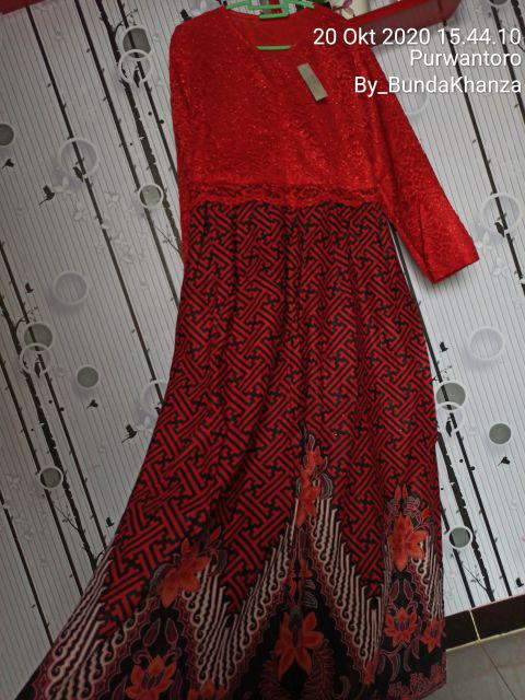 Couple Gamis Brokat 2727 Warna Full Furing Mix Katun Batik Pria Wanita Modern Premium