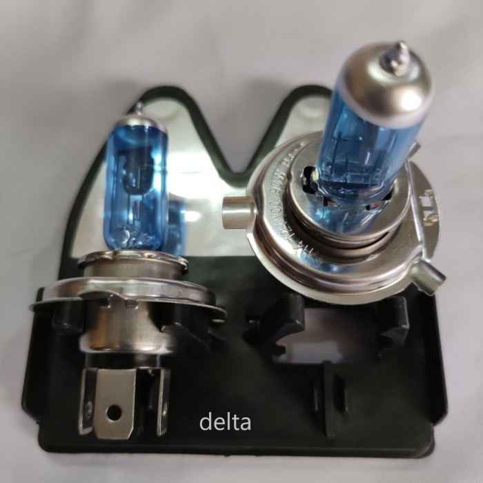 Bulb xenon biru H4 12 volt 100/90 watt P43T super white