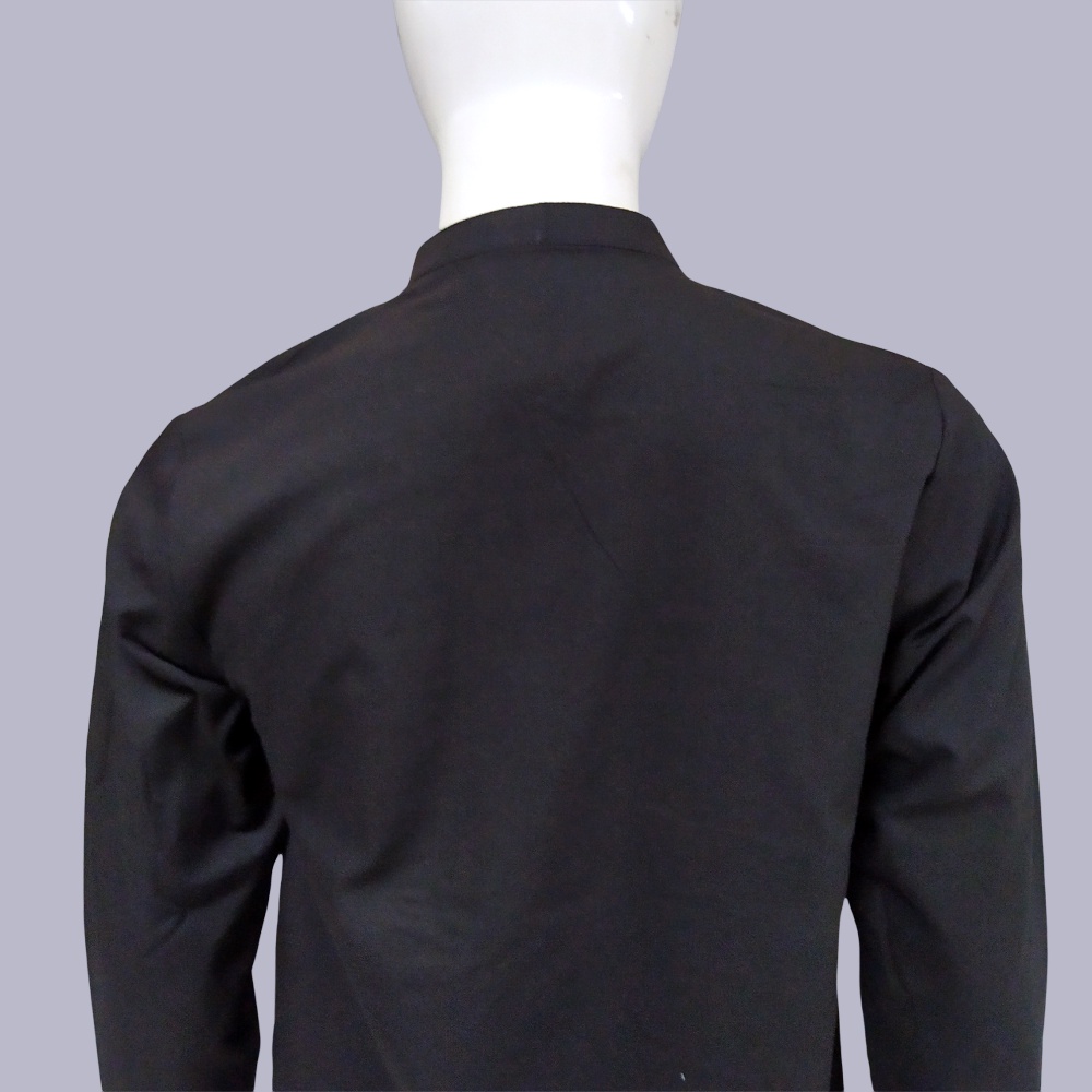 Chef Wear Baju Koki LS Hitam (piping hitam) S-XXL