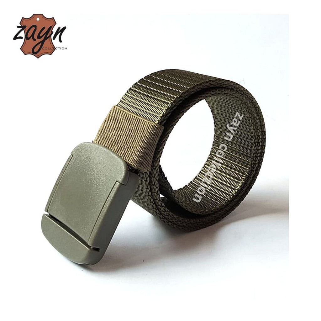 Gesper katun Kanvas Import Buckle Stainless Nylon Tebal Tactical Murah