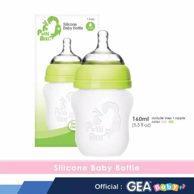 Putti Atti Silicone Baby Bottle 160ml - Botol Susu Bayi Silicone Single