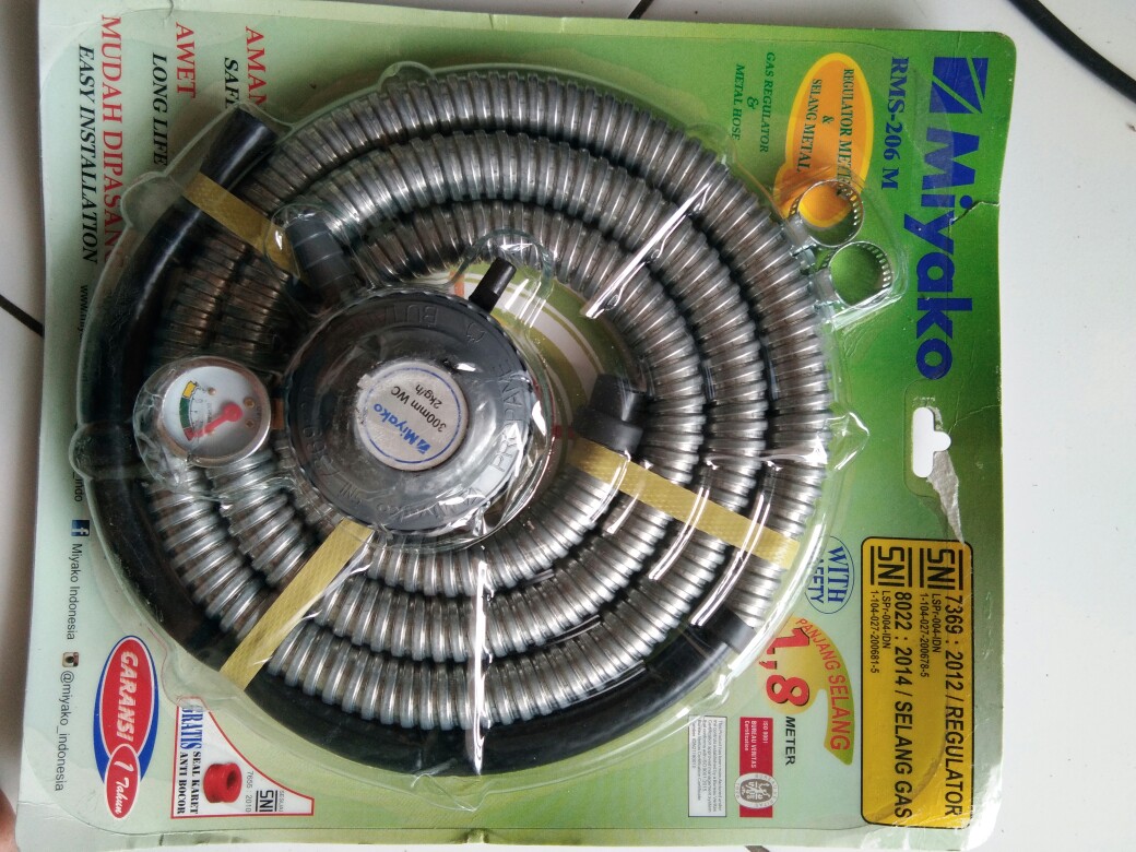 Home-klik Miyako Paket Selang Regulator Gas Rms-206m - Silver