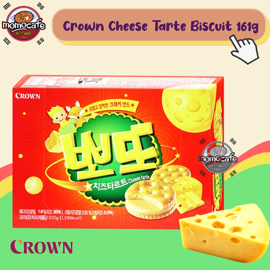 

Crown Potto Chesee Tarte Biscuit 161gr - Biskuit Bersalut Keju Made In Korea