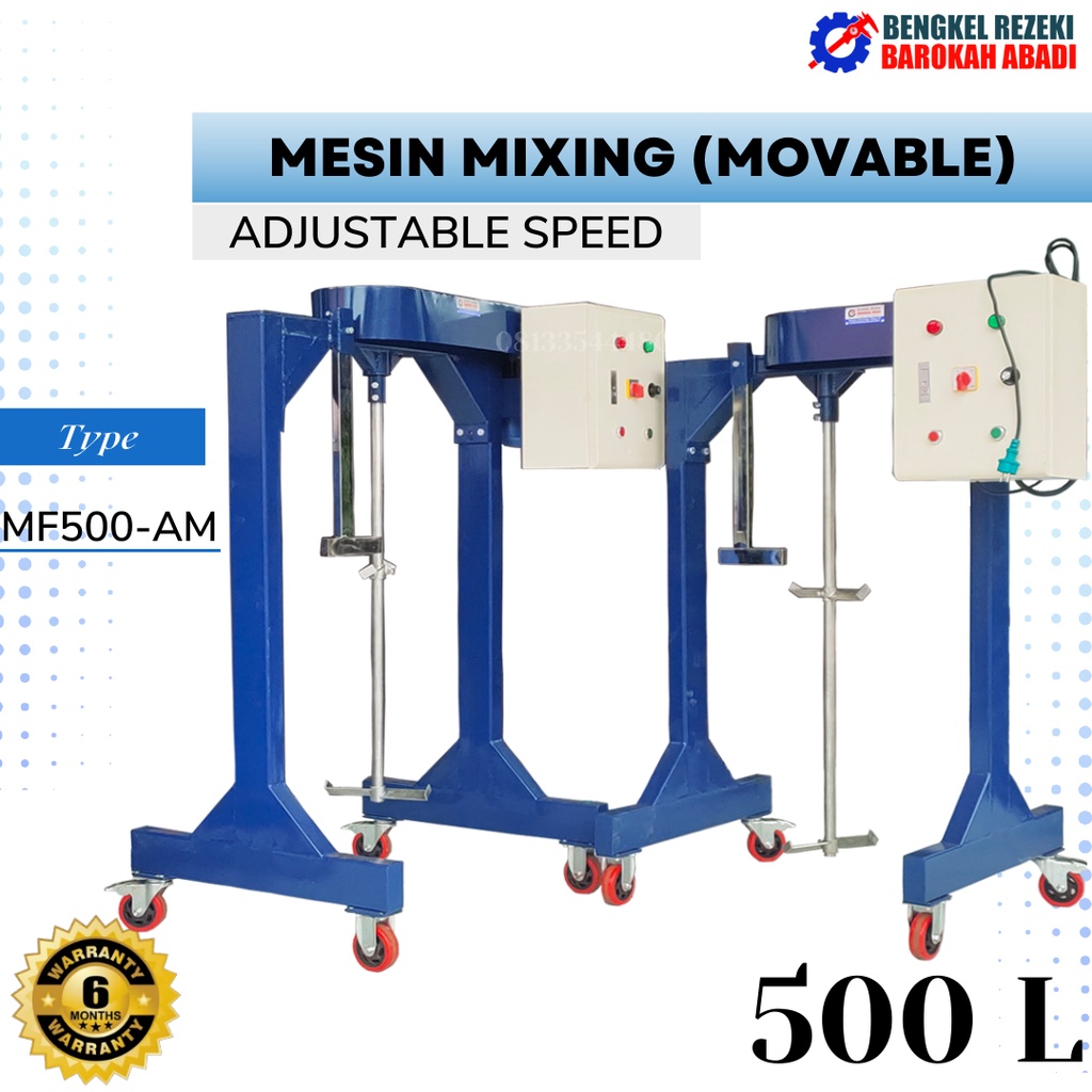 Mesin Mixer Pengaduk Cairan Sabun Cat Cream Otomatis Kapasitas 500 Liter Adjustable Speed