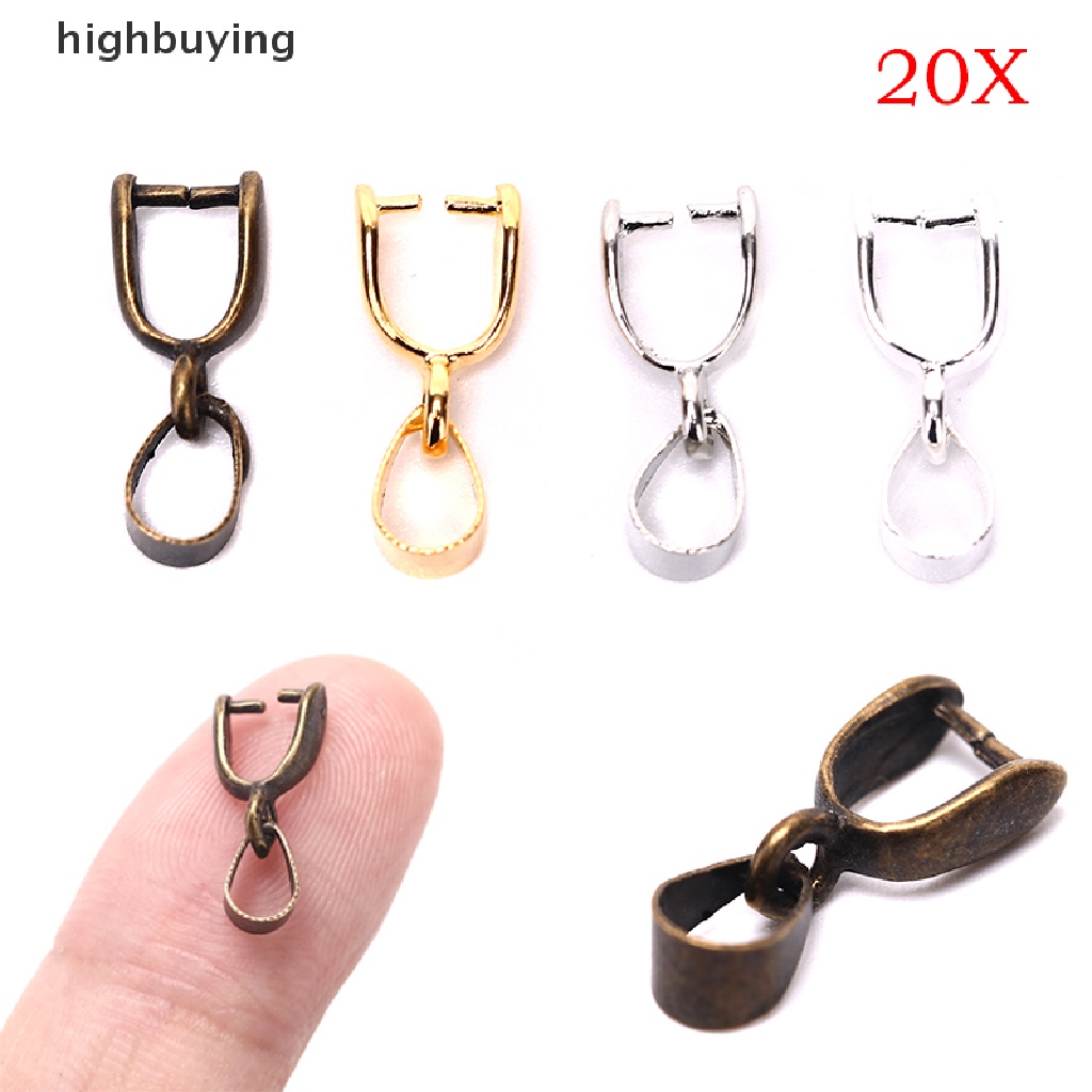 Hbid 20PCS Klip Konektor Liontin Perhiasan Warna Silver / Perunggu / Emas