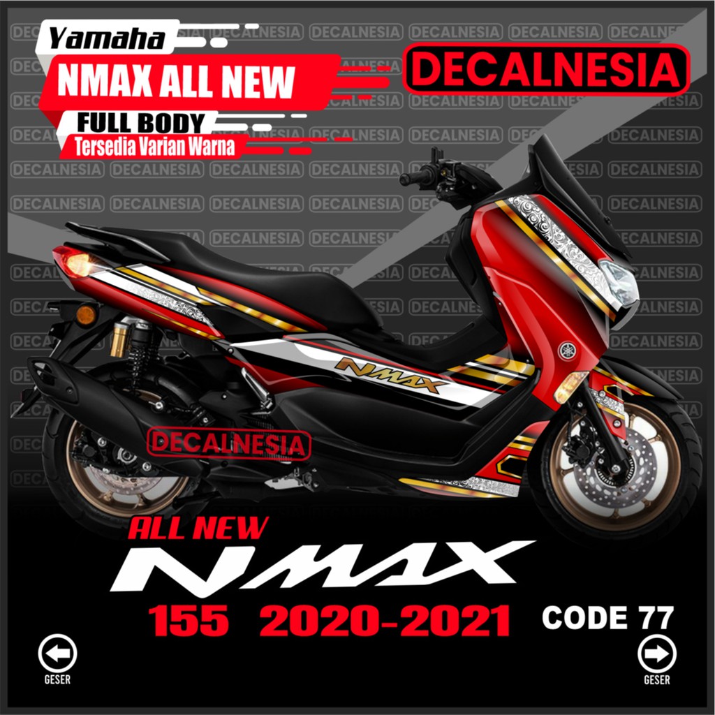 Stiker Decal Nmax New 2020 2021 2022 Full Body Motor Yamaha Variasi Sticker Facelift Simple Gold Aksesoris Connected Modifikasi Dekal Racing Road Race Decalnesia C77