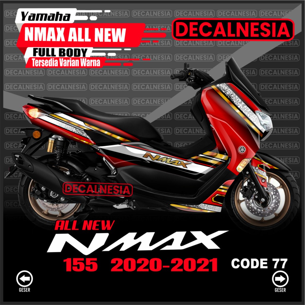 Stiker Decal Nmax New 2021 2022 2023 Full Body Motor Yamaha Variasi Sticker Facelift Simple Gold Aks