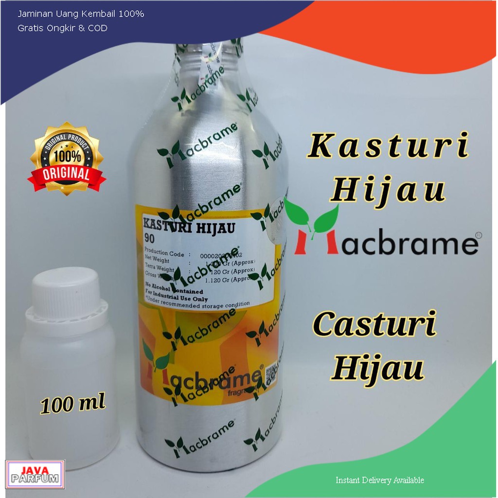 KASTURI HIJAU BIBIT PARFUM MURNI 100 ML.BY MACBRAME  ( MUSK AL MADINAH  AL REHAB )
