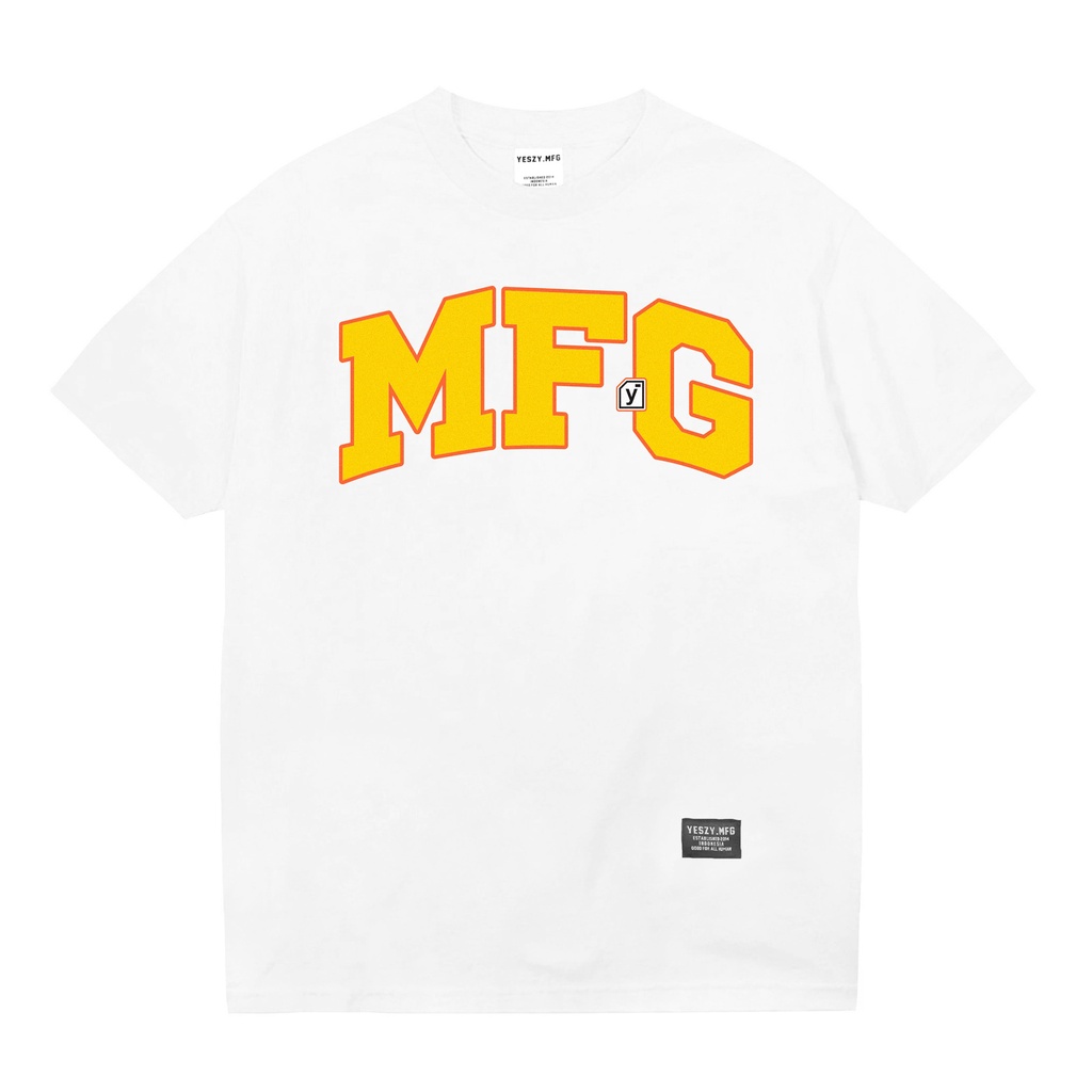 YESZY.MFG Tshirt White Basement F. Yellow