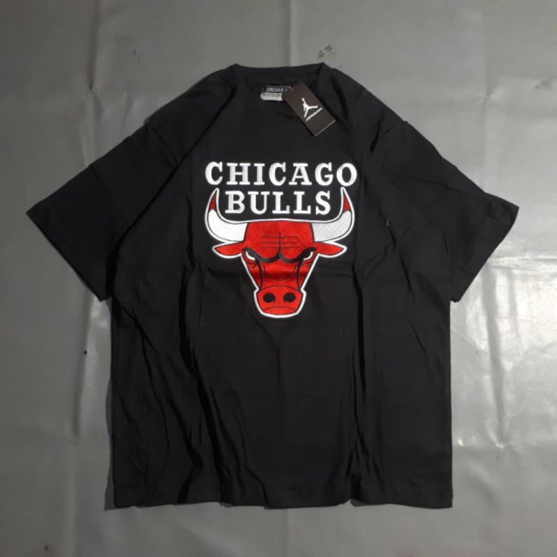 Kaos Tshirt Baju Chicago Bulls Bordir Dewasa Basket NBA
