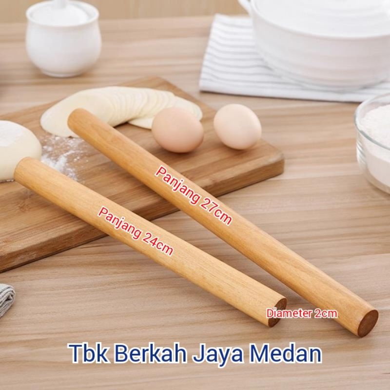 30cm & 40cm Gilasan Kayu/Gilasan Kue/Rolling Pin Kayu/Stik Kue/Gilingan kayu