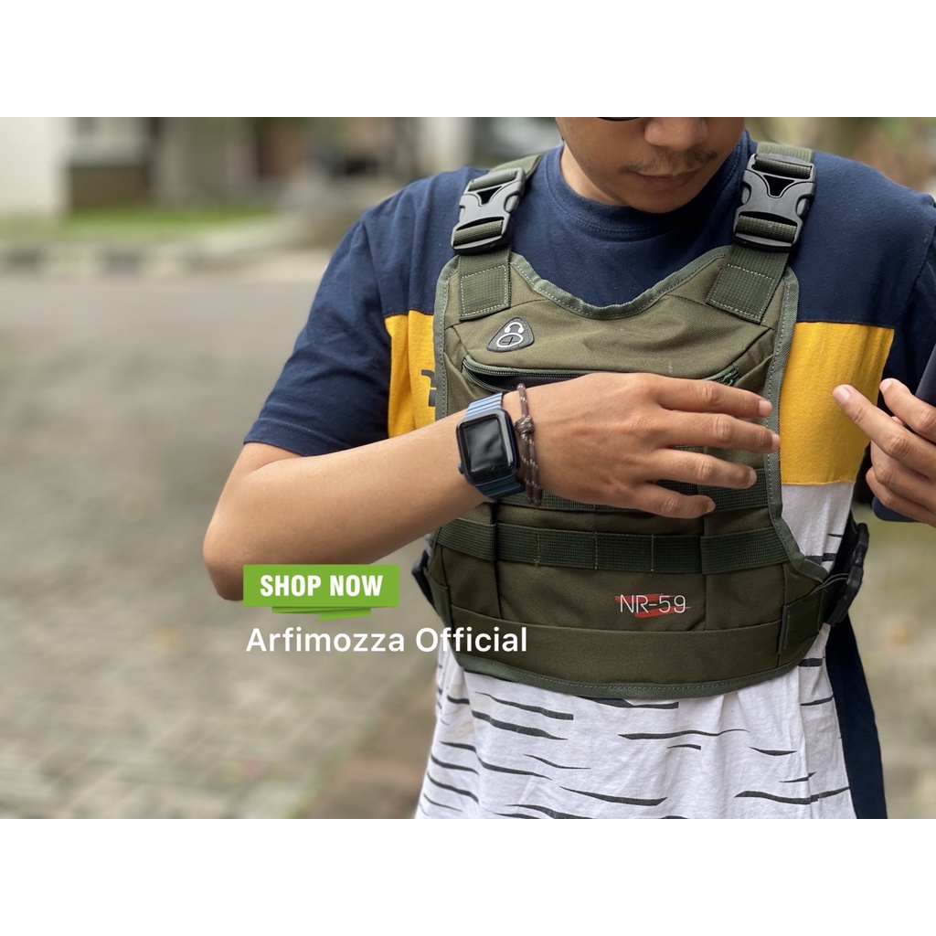 TAS DADA PRIA TACTICAL ORIGINAL NR-59 MODEL ROMPI GREEN ARMY / CHEST RIG BAG NR-59 ORIGINAL / CHEST BAG PREMIUM ORIGINAL NR-59