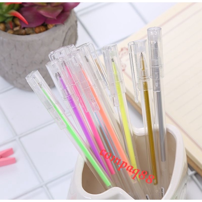 COLOR GEL PEN 10Warna 0.50MM PULPEN GEL WARNA WARNI