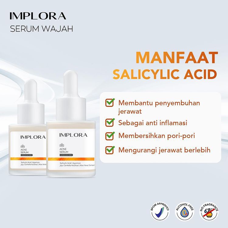 IMPLORA FACE SERUM LUMINOUS BRIGHT SERUM ACNE PEELING MIDNIGHT SERUM WAJAH IMPLORA