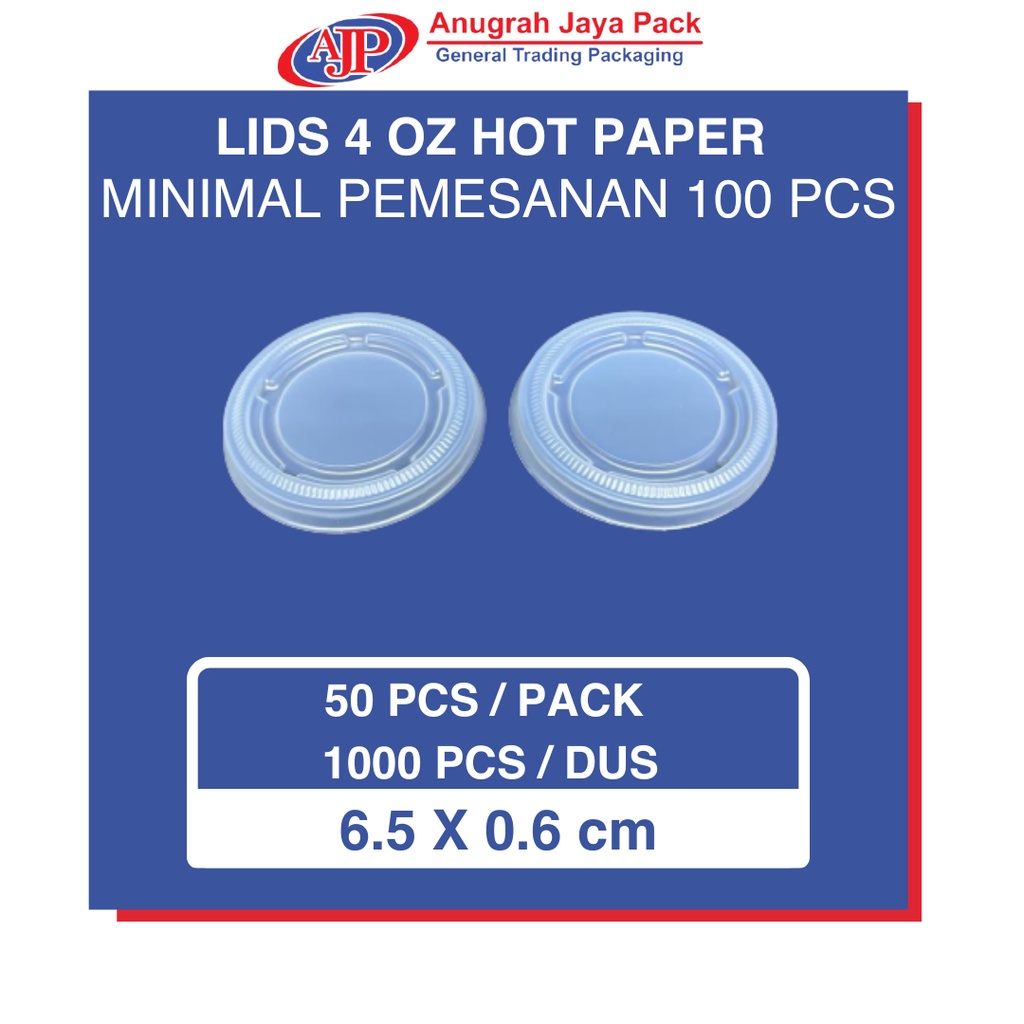 Lids 4 Oz Hot Paper Butek / Tutup Paper Cup 4 Oz Hot Butek