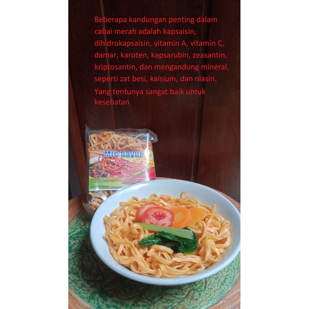 

mie instan sayur dan buah cap 2 piring varian cabai merah