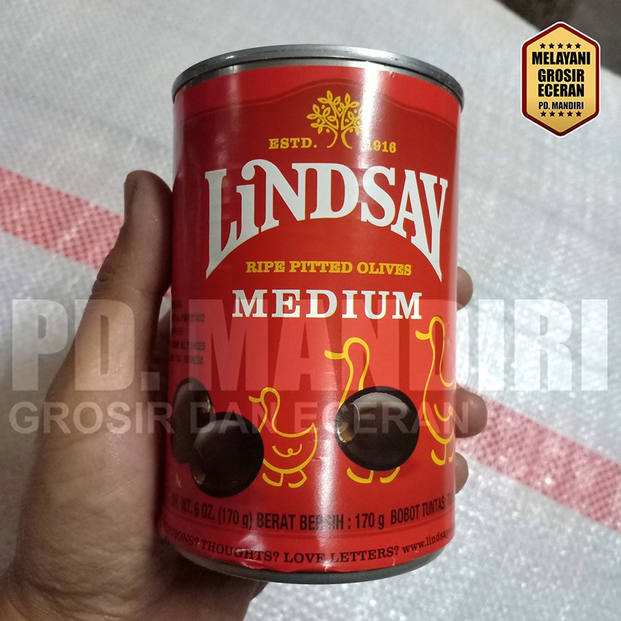 

LINDSAY RIPE PITTED OLIVES MEDIUM 170 GR