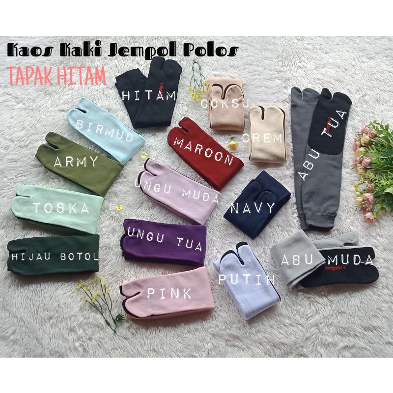 KAOS KAKI JEMPOL POLOS//TAPAK HITAM