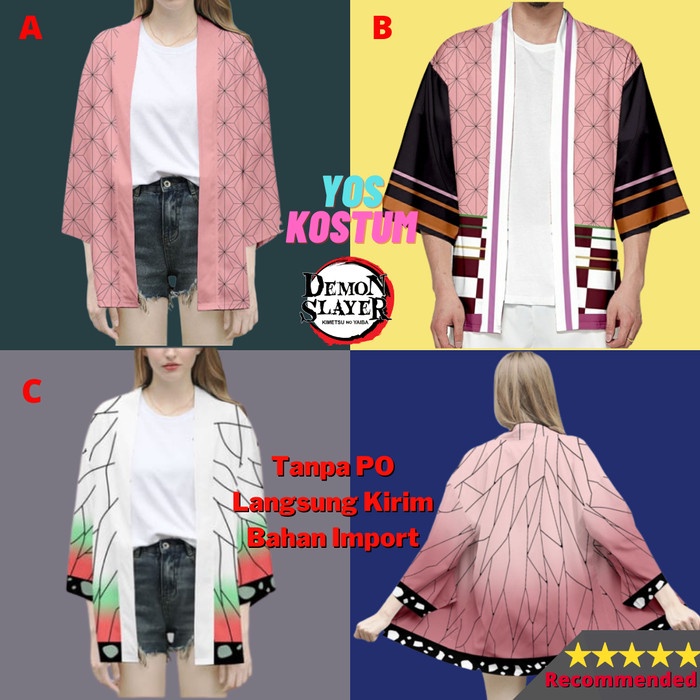 Haori Kimetsu No Yaiba Import Baju Anime Nezuko Shinobu Cosplay Anak Dewasa Demon Slayer