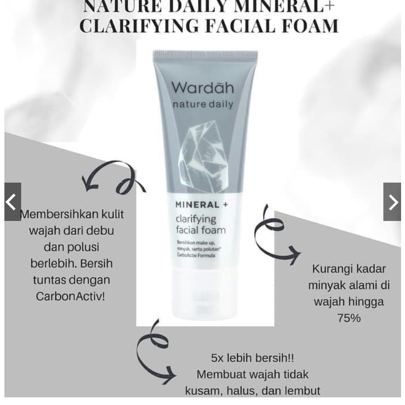 Wardah Mineral +Clarifying Facial Foam 60 ML