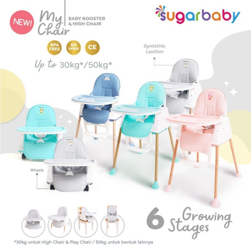 Sugarbaby My Chair 6 Growing Stages / Fun Chair / Classic Chair Sugar Baby Booster and High Chair