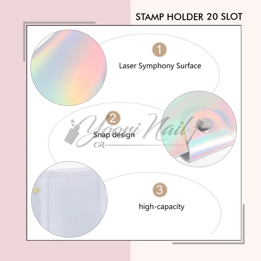 Stamp holder 20 slot tempat stamping plate nail art