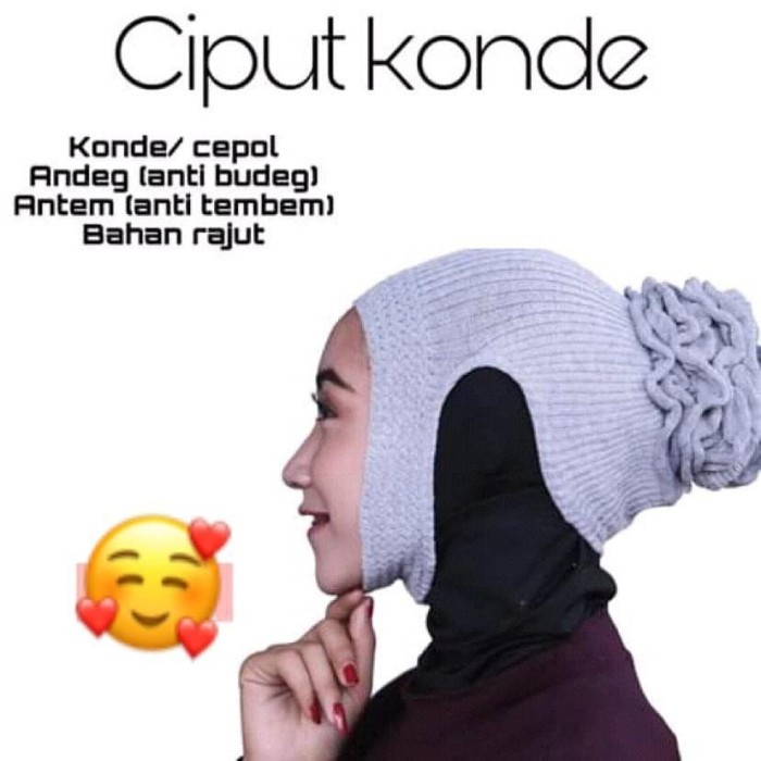 CIPUT RAJUT ANBUD KONDE / inner hijab rajut konde cempol anbud