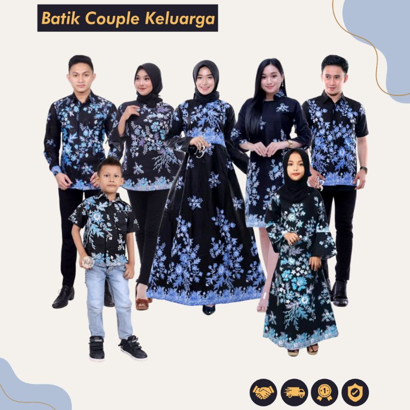 Batik couple keluarga set seragam kondangan baju kerja kemeja gamis blouse tunik hem dress anak atas