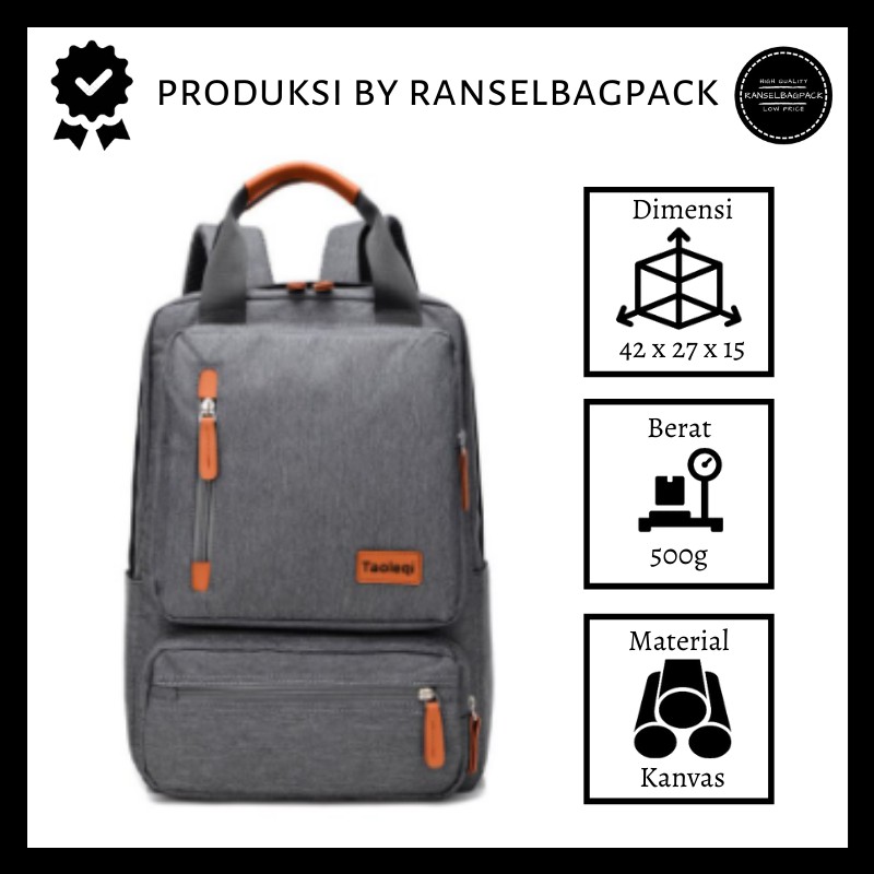 COD Tas Ransel Laptop empuk Tas backpack Jinjing Sekolah Kantor Seminar Original