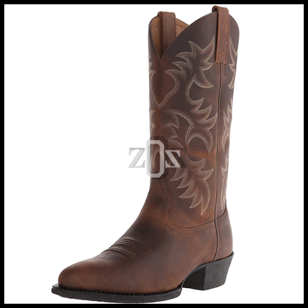 Sepatu Shoes Boots Cowboy Retro Western Kulit Leather