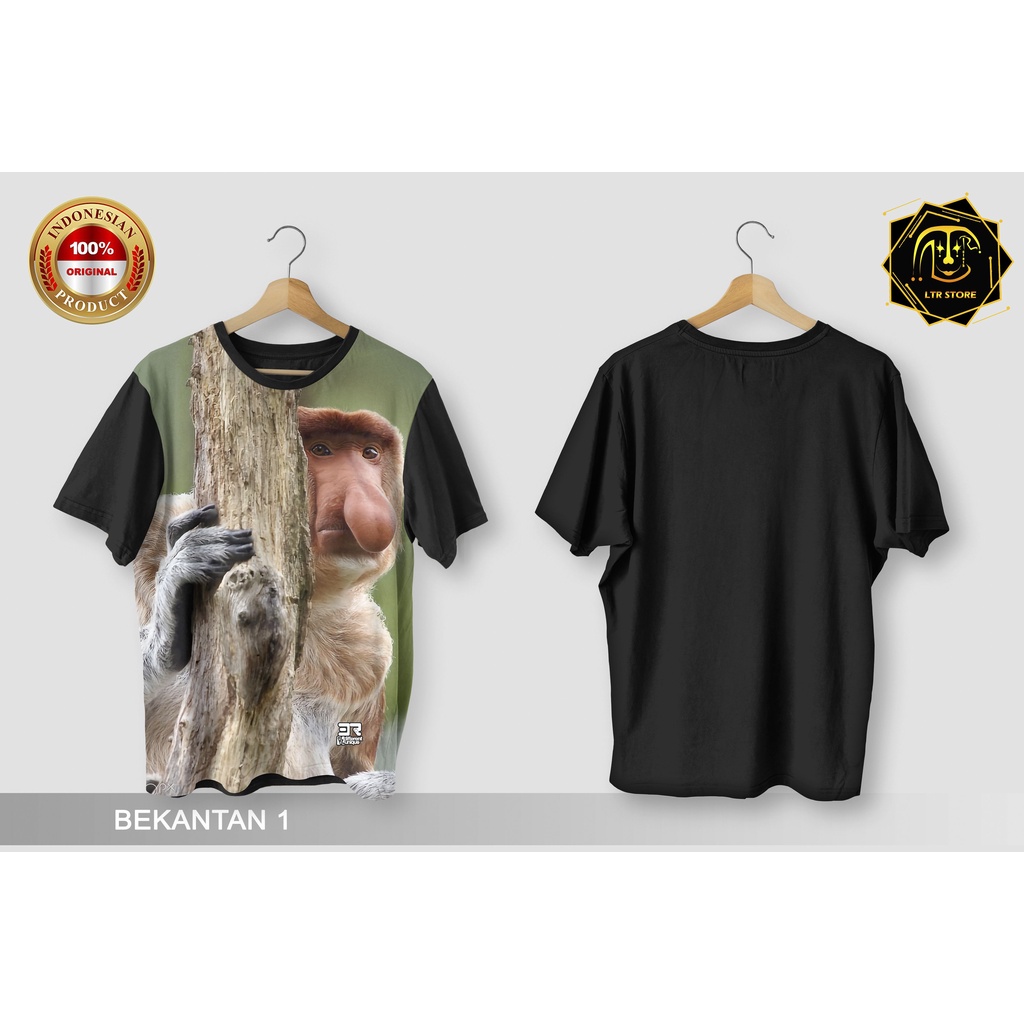 [ BAYAR DI TEMPAT ] BAJU PRINTING GAMBAR BEKANTAN 1 -  KAOS DISTRO ORIGINAL GAMBAR HEWAN MONYET PRIM
