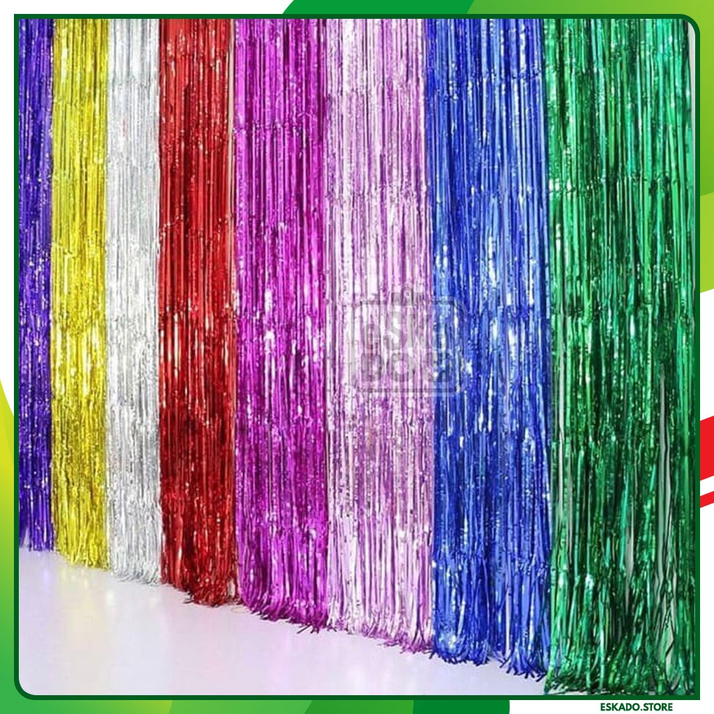 Tirai Foil/ Tirai ualng tahun/Foilt Curtain / Backdrop foil curtain