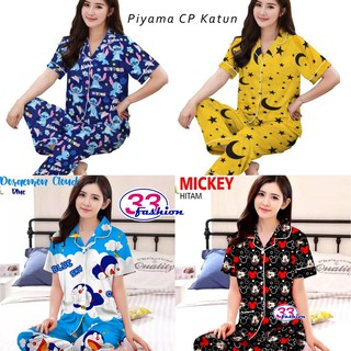 Piyama CP baju  tidur  wanita dewasa Lengkap Motif  Size L 